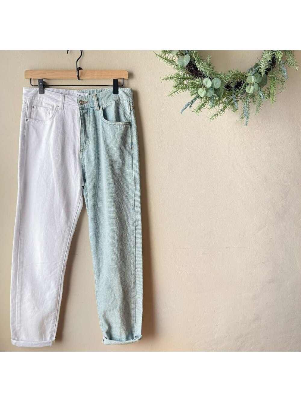Adika Color Block Straight Leg Denim Jeans